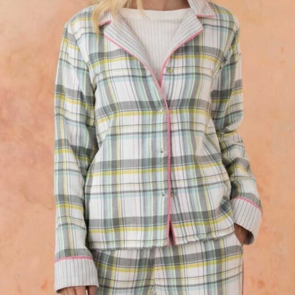 Sundance Plaid Pajama Flannel Button Front Shirt NWT New in Package Sm & Med